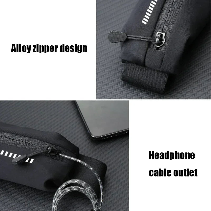 Waterproof Running Waist Pack for Men & Women Fit Zippered Phone Holder Durable Sports Fanny Pack with Key Pouch for Jogging