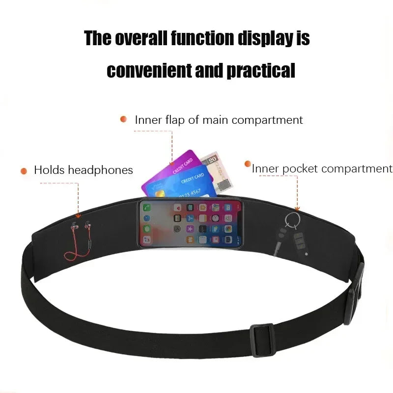 Waterproof Running Waist Pack for Men & Women Fit Zippered Phone Holder Durable Sports Fanny Pack with Key Pouch for Jogging